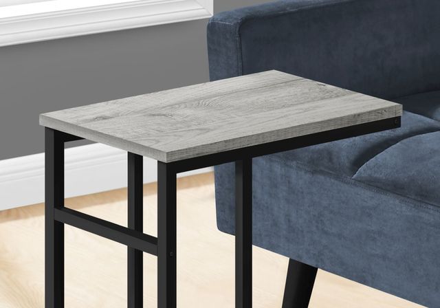 Monarch Specialties Inc. 24"H Grey Top Accent Table with Black Metal Frame-2
