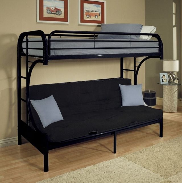 ACME Furniture Eclipse Black Youth Twin Over Full Futon Bunk Bed-1