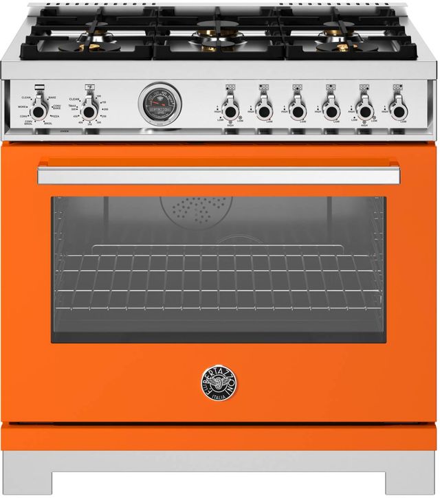 Bertazzoni Professional Series 36" Arancio Pro Style Dual Fuel Range-0