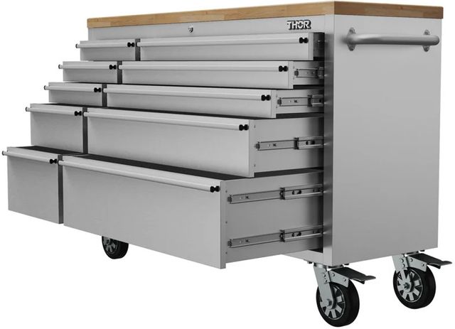 Thor Kitchen® 55" Stainless Steel 10-Drawer Mobile Work Bench-4
