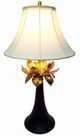 A & B Home Black/Gold Flower Lamp-1