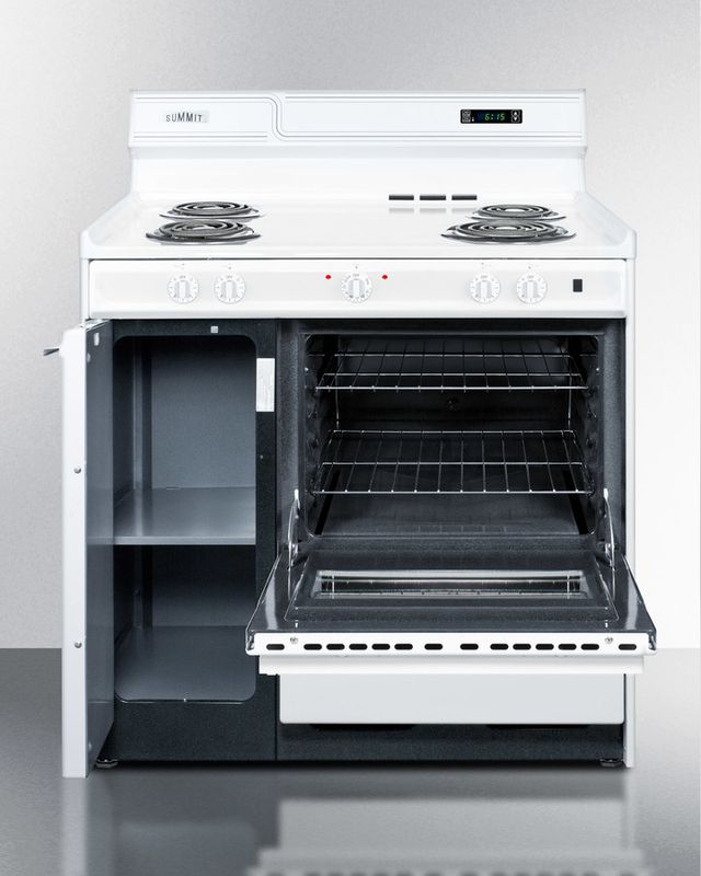 Summit® 36" White Freestanding Electric Range-1