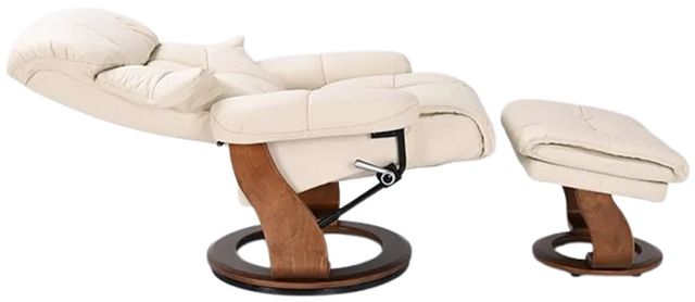 BenchMaster High Line Nicholas Ivory Chair and Ottoman Set-2