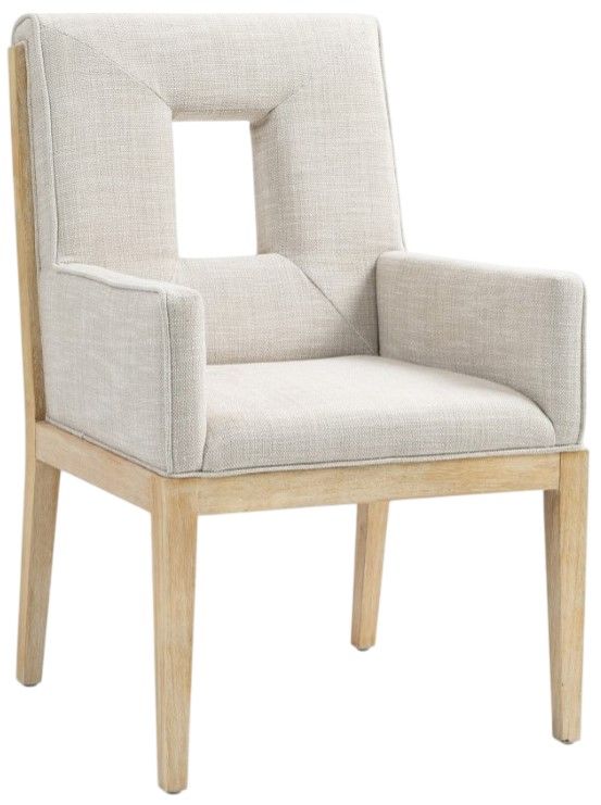 Meridian Furniture Gwendolyn Cream/Natural Linen Textured Upholstered Dining Chair-0
