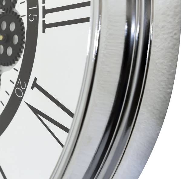 YHD Black/Chrome/White Wall Clock-4