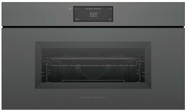 Fisher & Paykel Series 9 Minimal 30" Grey Glass Compact Convection Speed Oven-0