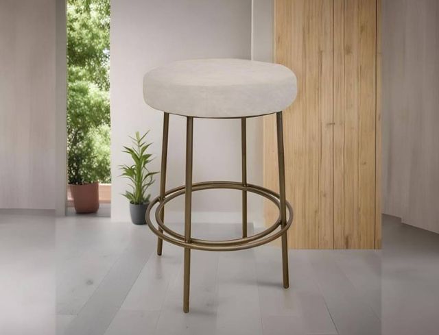 International Furniture Direct Frida Gold/Ivory 24" Counter Stool-1