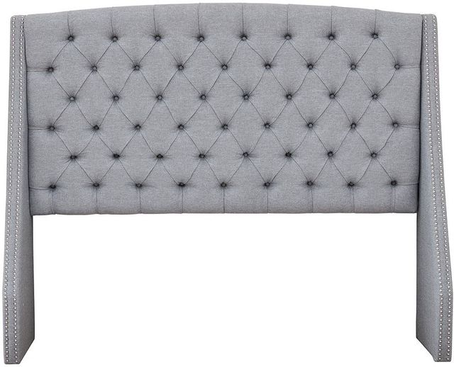 Olliix by Madison Park Grey Queen Harper Upholstery Headboard-0
