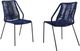 Armen Living Clip 2-Piece Blue Metal/Rope Outdoor Dining Side Chair Set-0