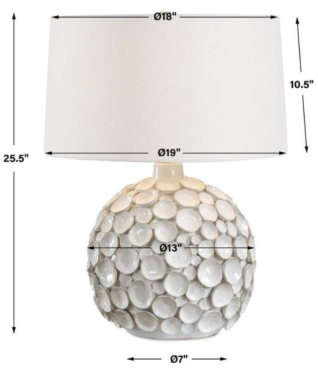 Uttermost® Hartley White Glaze Petal Table Lamp-3