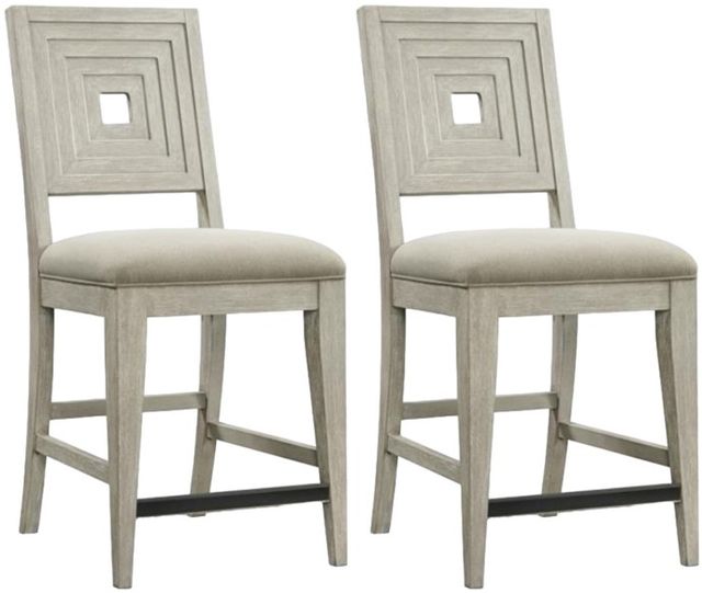 Riverside Furniture Cascade Dovetail 2-Piece Upholstered Wood Back Counter Stool Set-0
