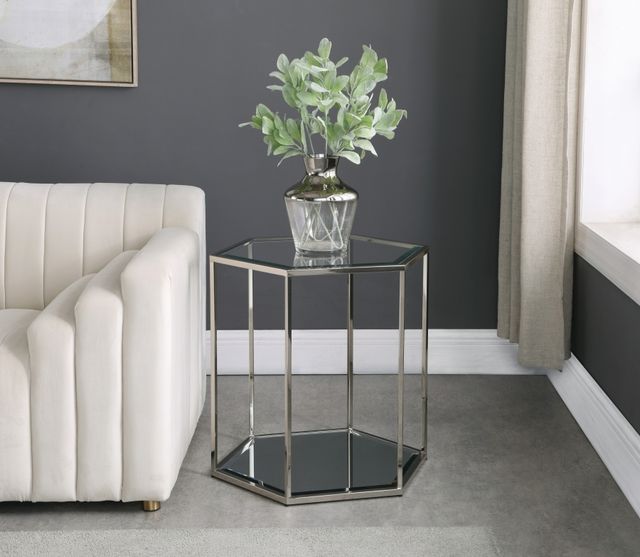 Meridian Furniture Sei Chrome Glass Top End Table-2