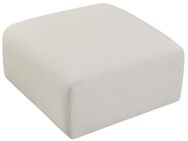 Meridian Furniture Arc Cream Vegan Leather Ottoman-0