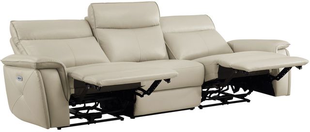 Homelegance® Maroni Taupe Double Power Reclining Sofa with Power Headrests-3
