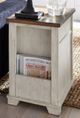 Null Furniture 5519 Rustic White/Toasted Almond Chairside Cabinet-1