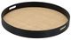 A & B Home Beige/Black Rattan Round Decorative Tray-0
