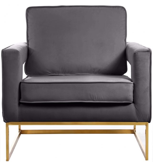 Meridian Furniture Noah Grey/Gold Velvet Chair-3