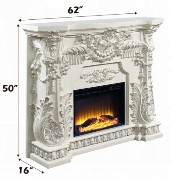 ACME Furniture Adara Antique White Fireplace-2