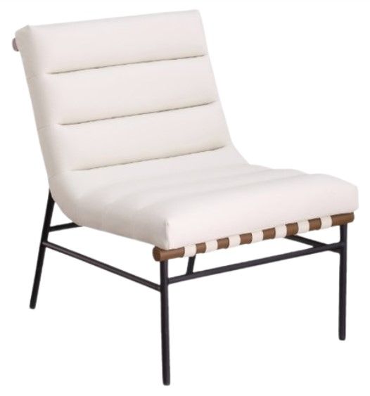 Meridian Furniture Burke Cream/Black Vegan Leather Accent Chair-0