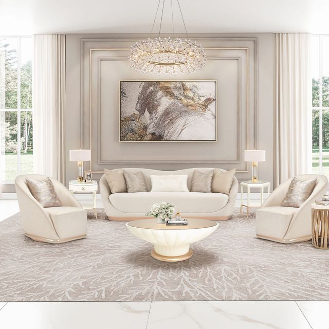 Michael Amini® Bouquet Gold 12-Light Oblong Chandelier-1