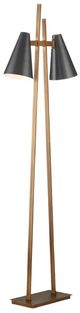 Currey & Company Antique Brass/Oil Rubbed Bronze Duet Floor Lamp-1