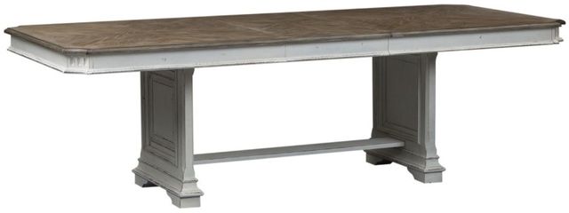 Liberty Furniture Abbey Park 5-Piece Antique White/Weathered Brown Trestle Dining Set-2