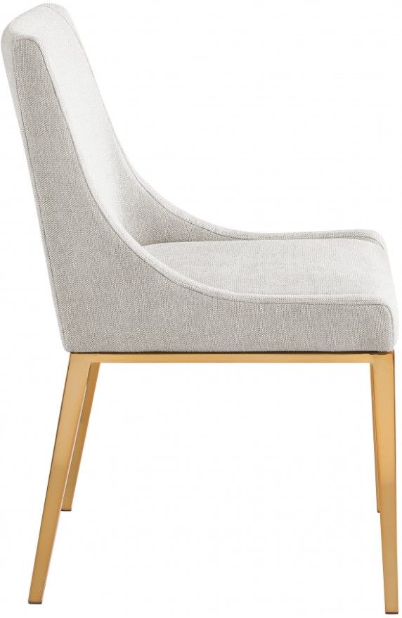 Meridian Furniture Haines Beige/Gold Upholstered Dining Side Chair-2
