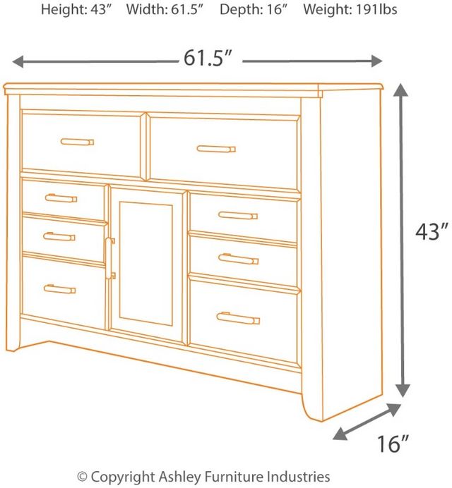 Signature Design by Ashley® Juararo Dark Brown Dresser-5