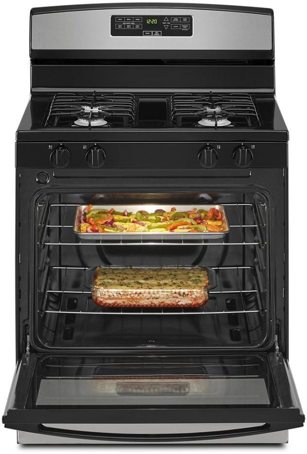 Amana® 30" Stainless Steel Freestanding Gas Range -2