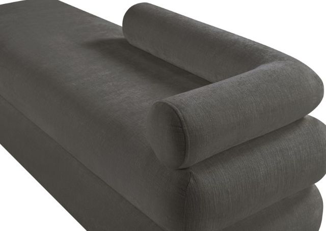 Meridian Furniture Kennedy Grey Chenille Fabric Bench-3