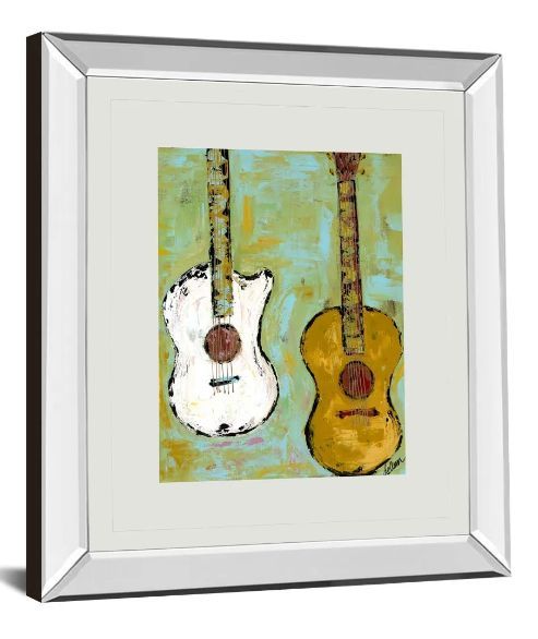 Classy Art Six Strings IIl by Deann Herbert Mirror Framed Wall Art-1