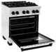 ZLINE Autograph Edition Legacy 30" Satin Stainless Steel Pro Style Dual Fuel Range with 4 Burner Cooktop, Electric Convection Oven and Matte Black Accents-1