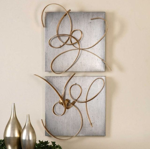 Uttermost® Harmony 2-Piece Gold Leaf Wall Art Set-1