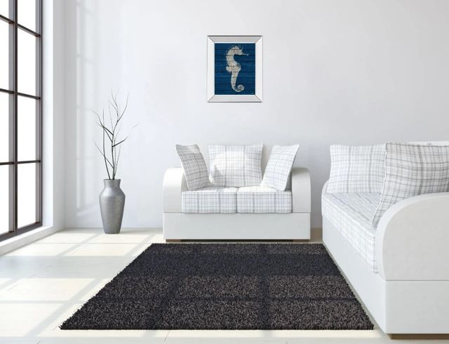Classy Art Antique Seahorse on Blue I by Patricia Pinto Mirror Framed Wall Art-2