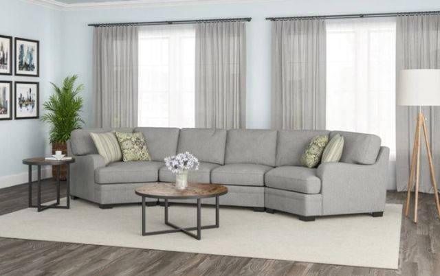 Emerald Home Analiese 3-Piece Light Gray Cuddler Sectional-1