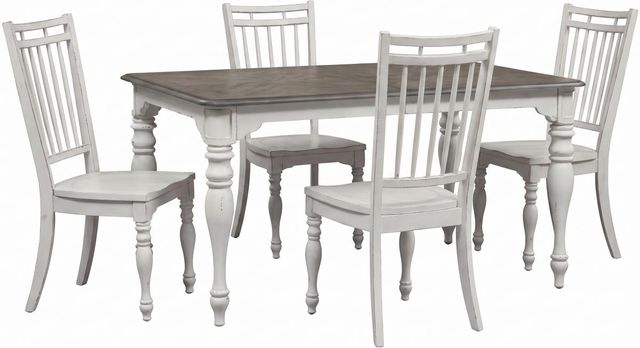 Liberty Furniture Magnolia Manor 5-Piece Antique White/Weathered Bark Optional Dining Set-0