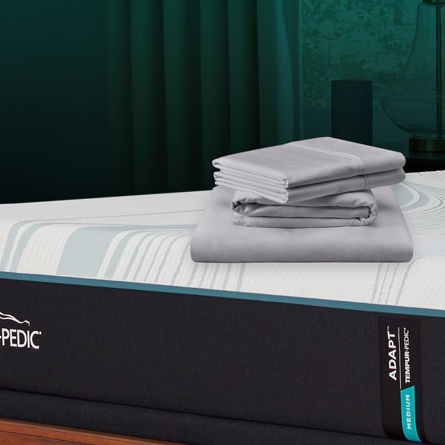 Tempur-Pedic® TEMPUR-Adapt® Luxe 3-Piece Graphite Egyptian Cotton Twin XL Sheet Set-1