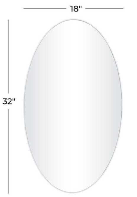 Deco Marche White Oval Thin Minimalistic Frame Mirror-3