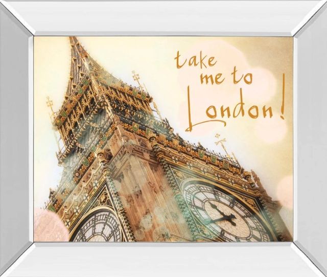 Classy Art Take Me To London By Emily Navas Mirror Framed Wall Art-0