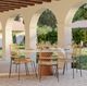 TOV Furniture Cynthia Travertine/Walnut Brown Concrete Indoor/Outdoor Round Dining Table-1