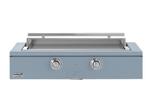 Caliber™ Rockwell Social 48" Bluestone Built-In Liquid Propane Outdoor Griddle with Polished Chrome Hardware-0