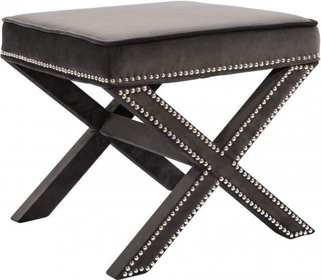 Meridian Furniture Nixon Grey Velvet Stool-0