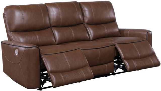 Coaster® Greenfield Saddle Brown Upholstered Power Reclining Sofa-1