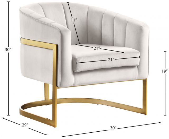 Meridian Furniture Carter Cream Chair-3
