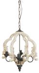 A & B Home Swithun Matte Black/Weathered Whitewash 4-Light Chandelier-0