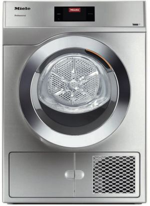 Miele 4.6 Cu. Ft. Stainless Steel Front Load Ventless Electric Dryer Front view of the Miele 4.6 Cu. Ft. Stainless Steel Front Load Ventless Electric Dryer