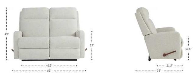 La-Z-Boy® Finley Onyx Leather Manual Wall Reclining Loveseat-2