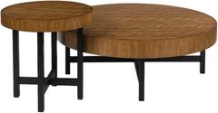Signature Design by Ashley® Steenlage 2-Piece Brown Occasional Table Set with Black Base
