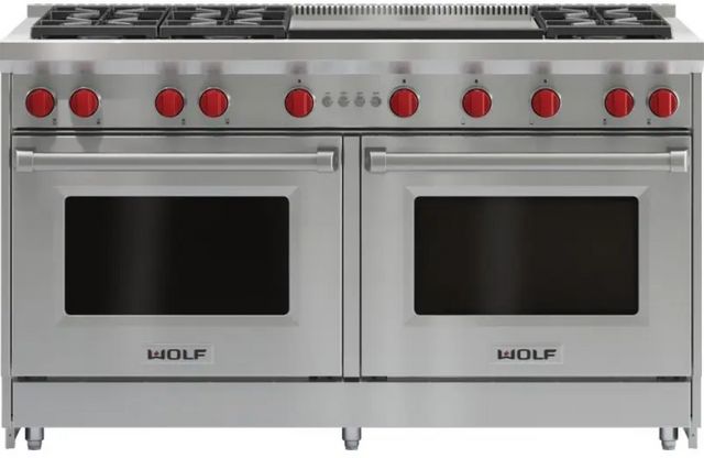 Wolf® 60" Stainless Steel Pro Style Gas Range