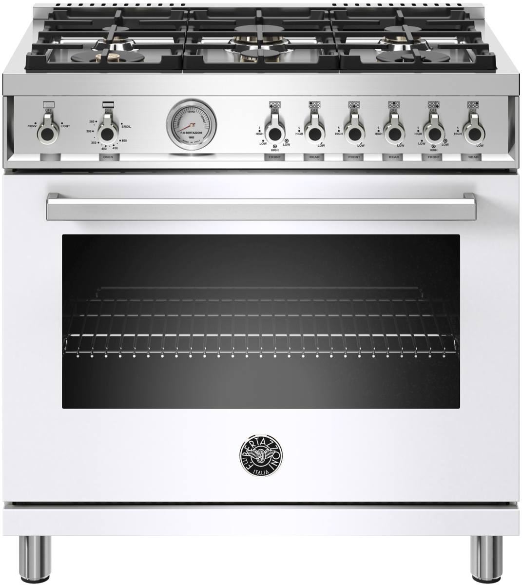 Bertazzoni Professional Series 36 White Freestanding Gas Range Doyon s Appliance Bedford Gloucester Reading MA